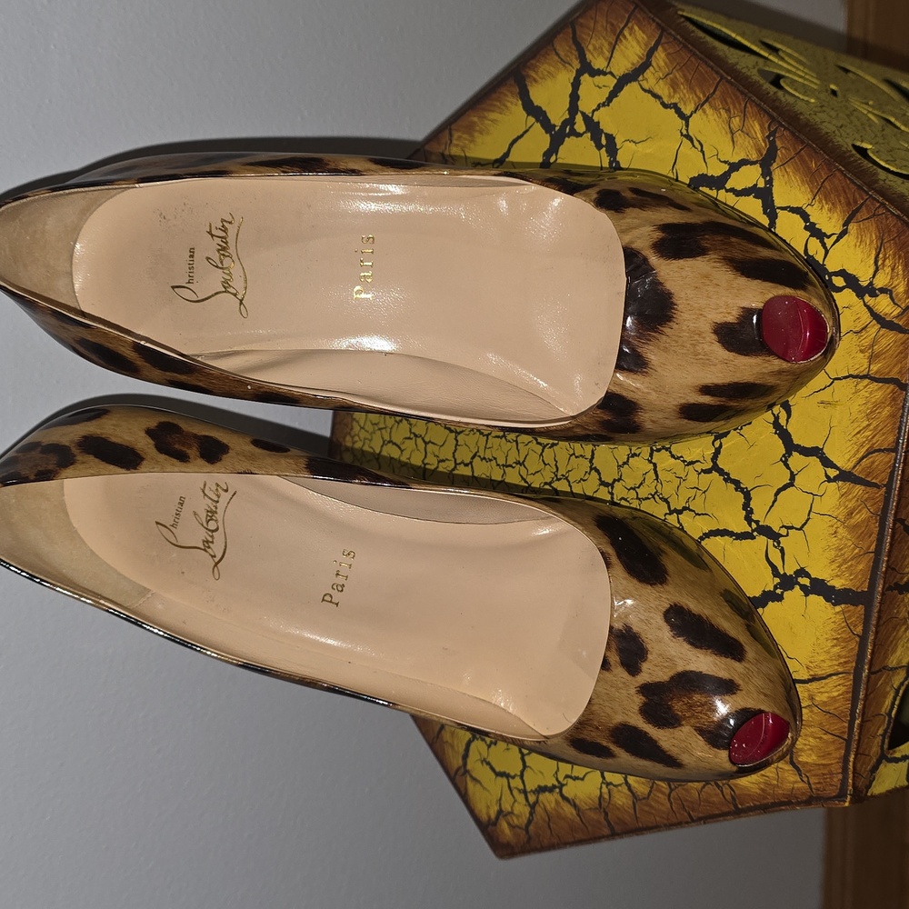 Christian Louboutin Animal Print Heels with Red Tips